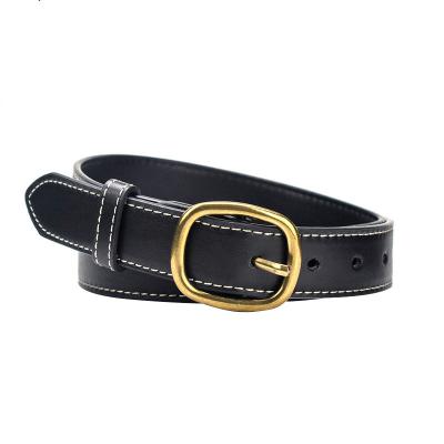 China Korean Women's All-match Belt Retro Trend Black Round PU Pin Buckle Casual Belt RS283 for sale