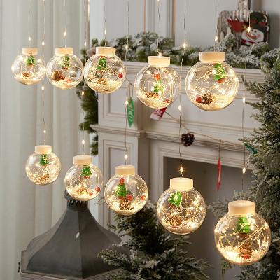 China Handsome HDL502 Led Curtain Light Santa Snowman Wishing Ball Light Store Window Party Dress Up Christmas Tree Decoration Lights for sale