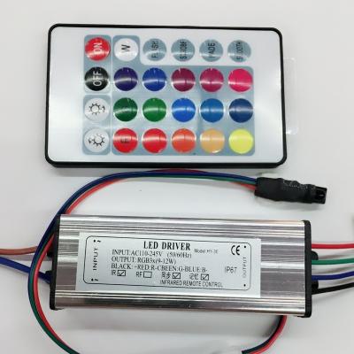 China High Voltage 3000V Permanently Synchronized Power Supply 10-100w Waterproof Colorful RGB Flood Light Wall Washer Remote Control Drive Power Supply for sale