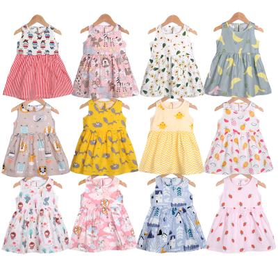 China Summer Breathable Cotton Girl's Sleeveless Dress Kids Clothing Girls Dress Sets for sale