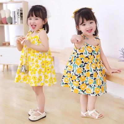 China Summer Washable Cute Kids Dresses Sling Dress Babies Princess Fashion Holiday A-Line Dresses for sale