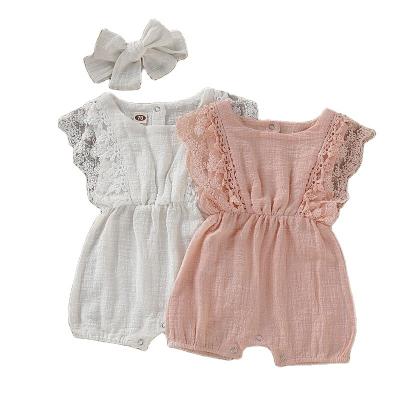 China Factory Best Selling Luxury 100% Cotton Baby Romper Summer Clothing Set for sale