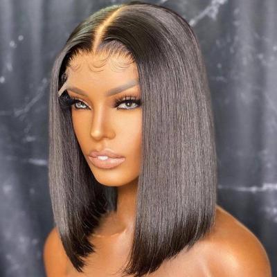 China High Density Raw Straight Virgin Hair 13*4 Full Lace Frontal Wigs For Colored Women Bob Style Wig for sale