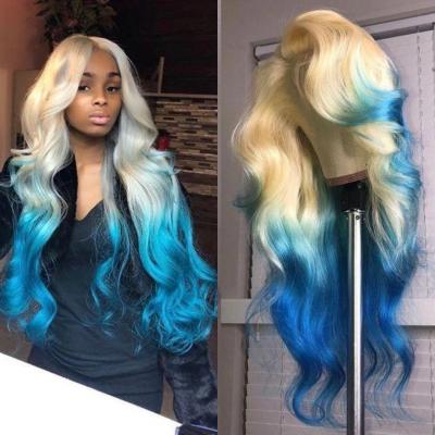 China Hd T Virgin Body Wave Blonde 613 Body Wave Unprocessed Raw Human Hair Transparent Swiss Lace Front Wig for sale