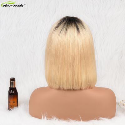 China Wholesale Straight Bob Wig Brazilian Remy Hair Human Hair Wigs For Women Ombre Color Full Machine Made Wig With Bang for sale