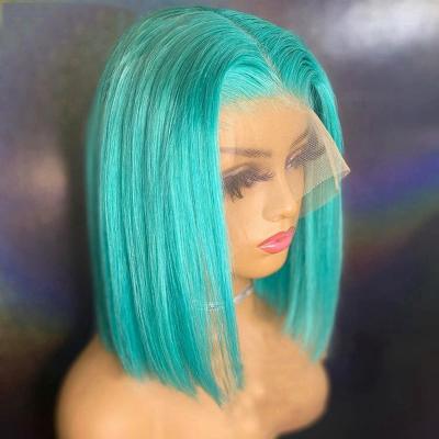 China Short Bob Pre ​​Plucked Blue Red Color Women Hd Lace Front Highlight Color Wigs For Orange 613 Pink 100% Natural Thick Soft Soft Ombre for sale