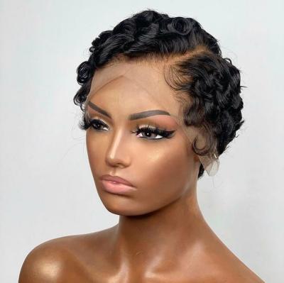 China Soft Smooth Thick Cheap Wigs With Lowest Price Lace Up Fringe Non Hair Wigs Lace Front Brazilian Machine Made Pixie Wigs For Black Women for sale