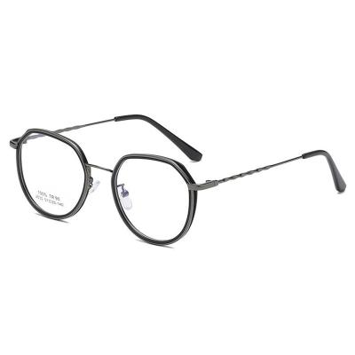 China For TR2030 TR90 Round Metal Frame Ladies Elegant Transparent Blue Reading Glasses - Blocking Glasses for sale