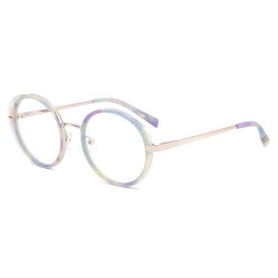 China For Reading Glass Fashion Design YD1034 Round Oversized Acetate Frame Colored Glasses for sale