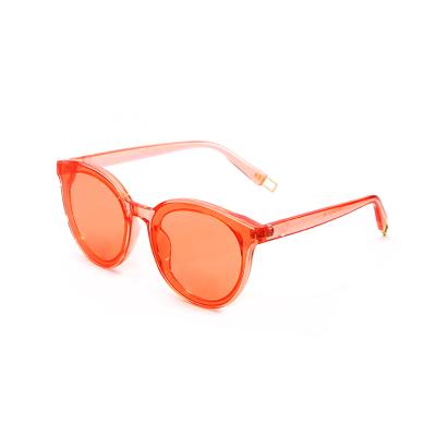 China FONHCOO Fashion Design Sunglasses Custom Logo Orange Plastic Round Frame Sunglasses For Women for sale