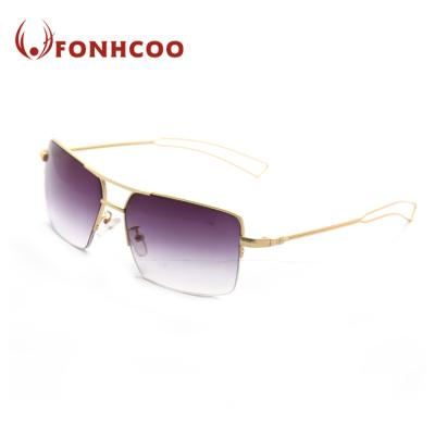 China Fashion Sunglasses FONHCOO China Fashion Double Bridges Ladies Metal Sunglasses for sale