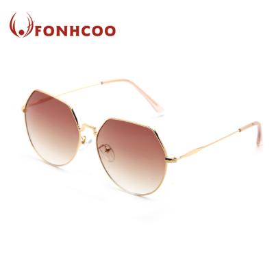 China Fashion FONHCOO Sunglasses Promotion Metal Colorful Sunglasses With Thin Temple for sale