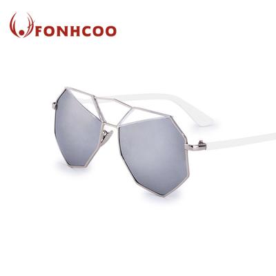 China Popular Fashion Sunglasses FONHCOO OEM Fashion Custom Printed Sun Glass Metal Top Sunglasses With Your Logo for sale