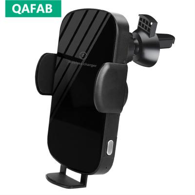 China 15W 15W QAFAB Car Charger Fast Wireless Smart Coil Sense Wireless Car Charger Fast Charging Wireless Charger for sale