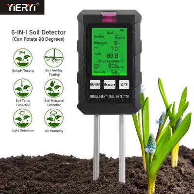 China Precision 6-in-1 Soil Test Meter: Measure pH, Moisture, Temperature, Light, Fertility & Humidity for sale