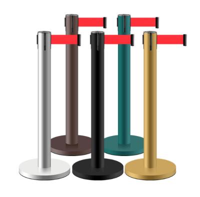 China Retractable Crowd Control Barrier 201 Stainless Steel Retractable Barrier 2M Bank Queue Concierge Crowd Control Poles for sale