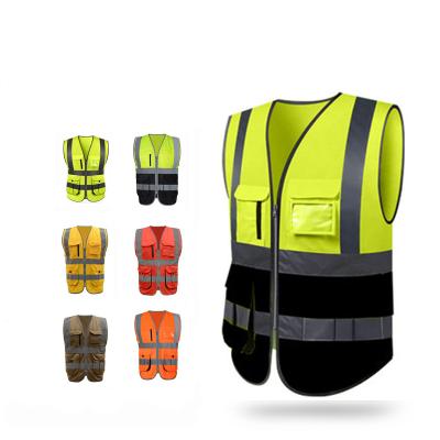 China Multi Pocket Design High Safety Water Proof Safety Workwear Visibility Road Safety Reflective Outdoor Vest for sale