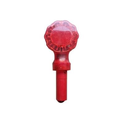 China Road Safety Traffic Warning Lights Plum Red Flashing Hand Held Lightweight High Quality Steel Warning Pipes for sale