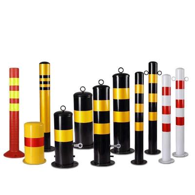 China Reflective customized steel pipe warning parking anti-collision barricade isolation column warning column for sale