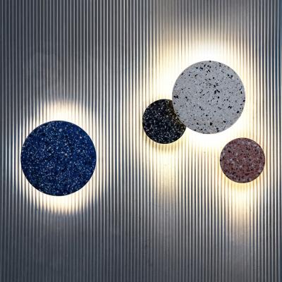 China Art Deco Nordic Modern Concrete Mosaic Floor Wall Mounted Around LED Wall Lamp Hotel Restaurant Cafe Creative Indoor Home Wall Light for sale