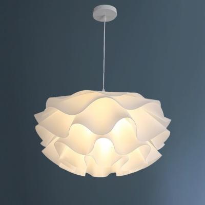 China Wholesale Modern White Flower Plastic Pendant Light Chandelier For Living Room Bedroom Kids Room Nordic Home Decor Handmade Fixture for sale