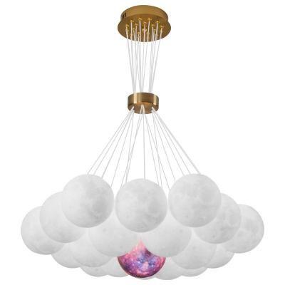 China Modern Nordic Creative Bubble Ball Lamp Bedroom Restaurant Designer Chandelier Moon Planet INS Living Room Net Red Chandelier for sale