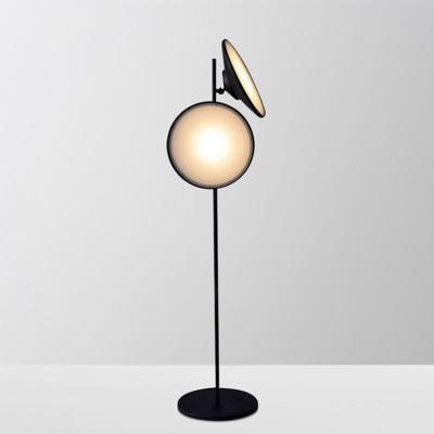 China Metal Barrel Post Modern Nordic Black Floor Corner Lamp Modern LED Standing Designer Standing Light Set for Office Hotel Guest Living Room for sale