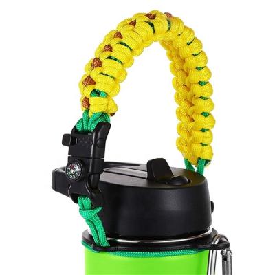 China Outdoor Camping Hiking Wholesale Durable Water Bottle Grip Survival Bracelet Travel Strap Fits Wide Mouth Bottle 12 Ounce To 64 Ounce for sale