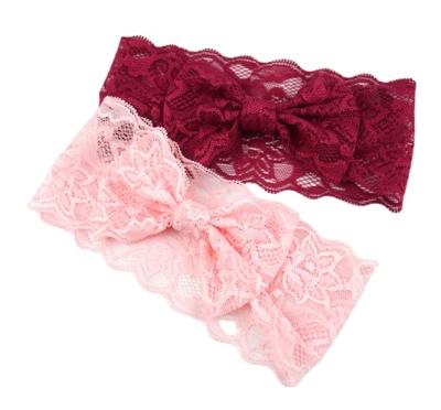 China Lace Up Zhejiang Yiwu Baby Lace Bow Hair Elastic Hot Selling Band for sale