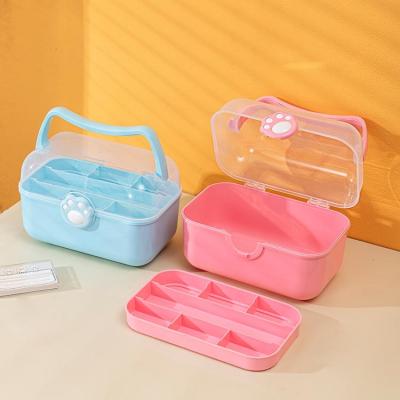 China Modern Good Quality Clear Plastic Storage Box Customization Colorful Plastic Storage Box With Lid And Handle For Medicine for sale