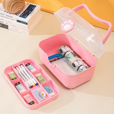 China Modern Desktop Storage Box Multi-layer Storage Box Children Hairpin Jewelry Cosmetic Household Container for sale