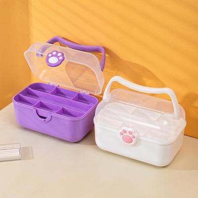 China Modern Organizer Large Capacity Folding Tool Box for Sewing Supplies Children Toys Nails Making Sets Girls Gifts for sale