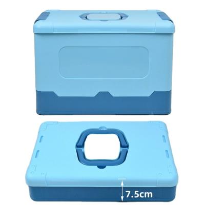 China Sustainable Camping outdoor Home Car foldable carry plastic Storage Box Multifunctional Storage Bin Folding Boxes With Lid for sale