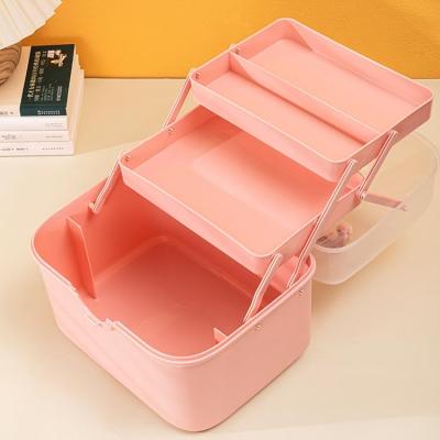 China Modern Large Plastic Building Block Storage Box Clear Folding Toys Storage Box Case With Handle medicine box with lock for sale