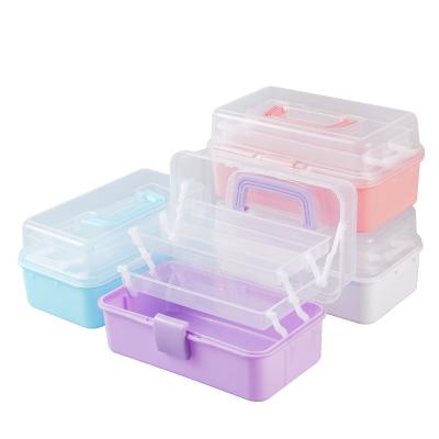 China Sustainable PP Plastic Foldable 3 Layer Multi Function Medicine Storage With Lock Buckle Design for sale