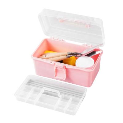 China Sustainable Home sundries multi function nail products art supplies two layers plastic storage box for sale