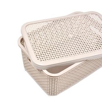 China Sustainable Multi function hot selling home sundries clothing hollow out plastic storage box  with lids for sale