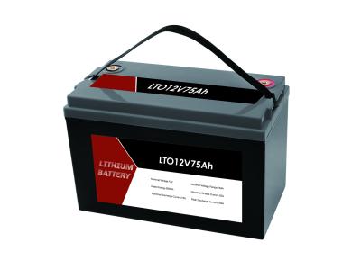 China LTO 12V 75Ah draagbare lithium titanaatbatterij met BMS voor RV / caravan / boot Te koop