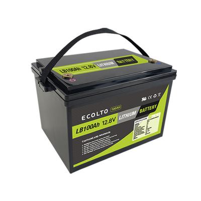 Chine Ecolite 1280Wh RV batterie au lithium M8 type terminal 12,8V 100Ah batterie LiFePO4 à vendre