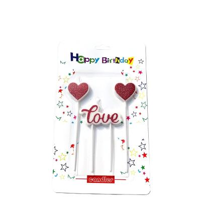 China Handmade Innovative Cute Special English Love Candle Double Digital Birthday Candles for sale