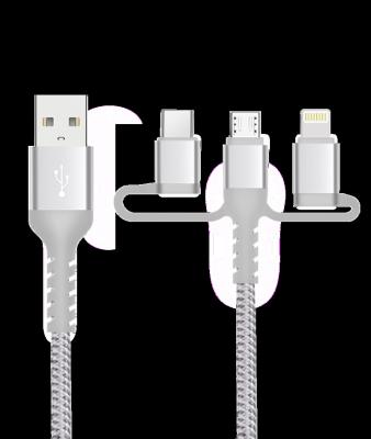 China Quickly filling 15Cm. 100W 5V Micro Type B All In One Usb C Charger 3 In 1 Mobile Phone 3In1 Fast Charging Data Cables To C Lightning for sale