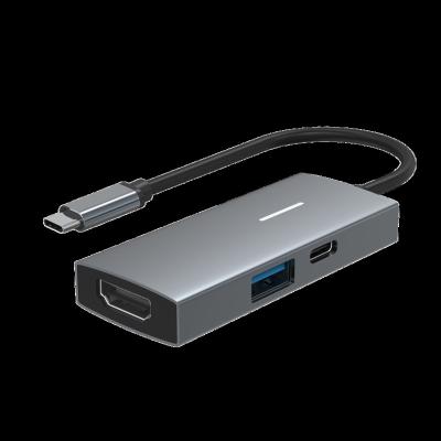 China Wholesale muilt function usb-c hub price type-c to hdmi2.0 usb2.0 palladium port hdtv 4k60hz aluminum with high speed and quality for sale