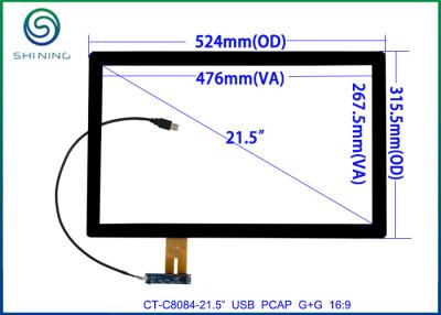 China 16:9 Custom Capacitive Touch Panel Screen 21.5