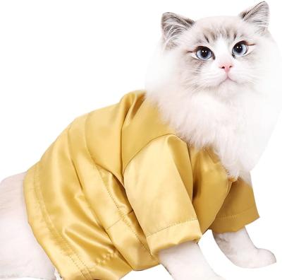 China Stocked Cat Summer Colorful Pets Soft Comfortable Non-sticky Silk Hair Pajamas Dog T-shirt Clothes Puppy Vest Hoodie Small Shirt for sale