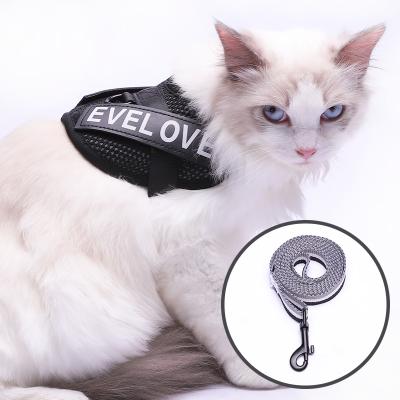 China Fashionable Stocked Proof Mesh Cat Harness With Leash Escape Cat Dog Walking Harness Leads for sale