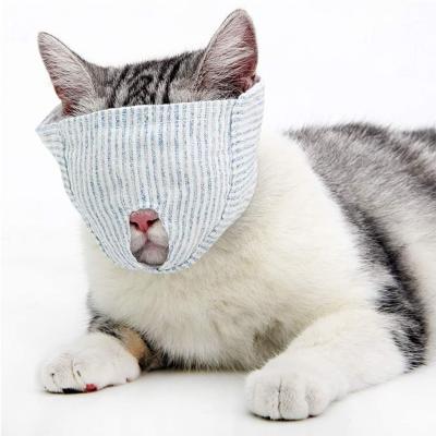 China Grooming Stocked Prevent Kitty Mask Anti Biting And Chewing Cat Muzzle Breathable Mesh Pet Muzzle Anti-Meowing for sale