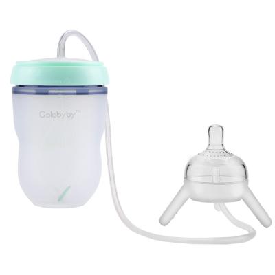 China BPA Free Customized Hands Free Formula Feeding Newborn Baby Bottle Silicone for sale