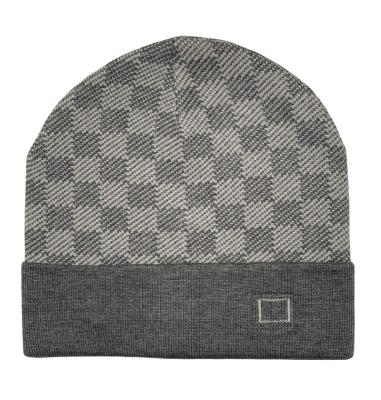 China Famous Designer High Quality COMMON Winter Branded Cap For Men's Jacquard Knit Winter Beanie Hat for sale