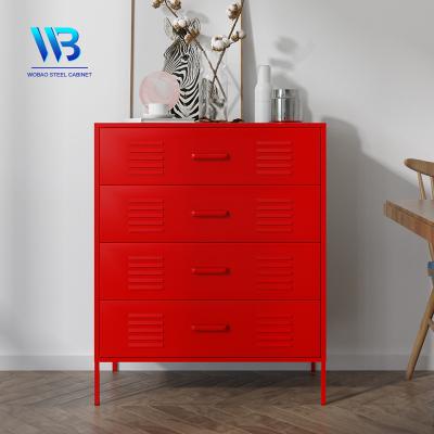 China Modern European Living Room 4 Drawers Porcelain Metal Home Rion Steel Wardrobe for sale