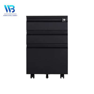 China New Modern Style A4 Paper Storage Office Furniture 3 Drawer File Cabinet With Wheels for sale